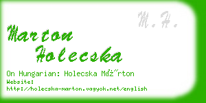 marton holecska business card
